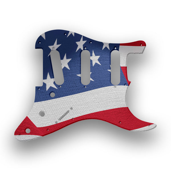 Fender Fender Stratocaster SSS 11 Hole Hendrix Profile Custom Pickguard Scratchplate Flag Design