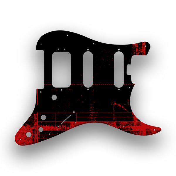 Fender Fender Stratocaster HSS Shawbucker Elite Profile Custom Pickguard Scratchplate ABSTRACT Design