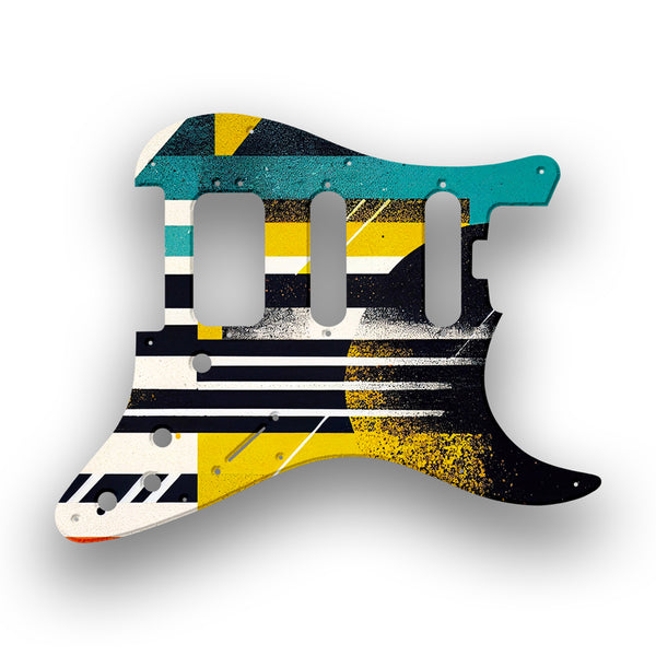 Fender Fender Stratocaster HSS Shawbucker Elite Profile Custom Pickguard Scratchplate ABSTRACT Design