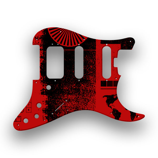 Fender Fender Stratocaster HSS Shawbucker Elite Profile Custom Pickguard Scratchplate ABSTRACT Design