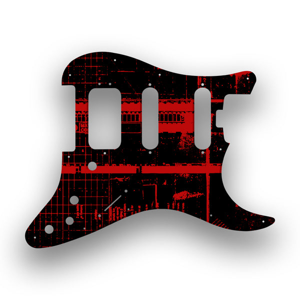 Fender Fender Stratocaster HSS Shawbucker Elite Profile Custom Pickguard Scratchplate ABSTRACT Design