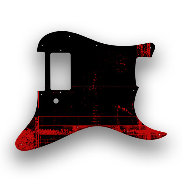 Fender Fender Stratocaster H Profile Custom Pickguard Scratchplate ABSTRACT Design