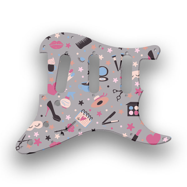 Fender Fender Squire Affinity SSS 11 Hole Stratocaster Profile Custom Pickguard Scratchplate GIRLY Design