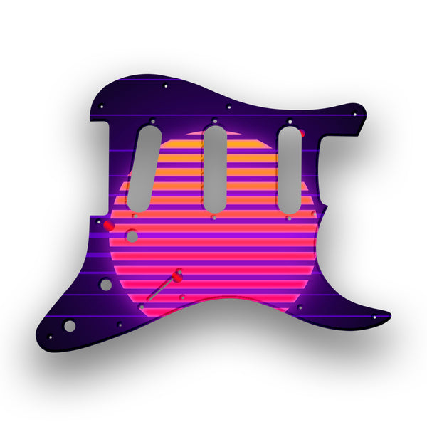 Fender Fender Squire Affinity SSS 11 Hole Stratocaster Profile Custom Pickguard Scratchplate TRON Design