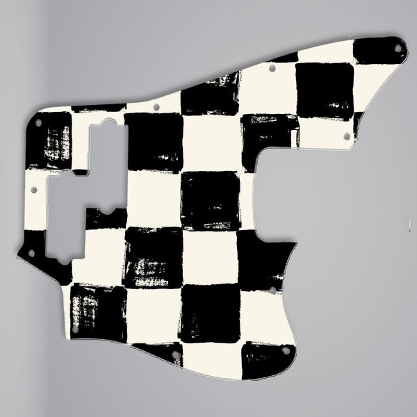 Fender Fender Player Ser Jaguar Bass pickguard 11 or 9 mounting hole 3 Ply(W/B/W) Custom Pickguard Scratchplate CHESS Design