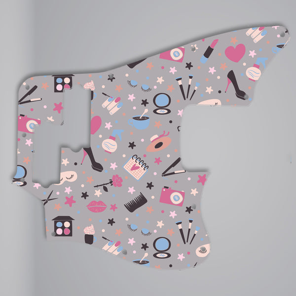 Fender Fender Player Ser Jaguar Bass pickguard 11 or 9 mounting hole 3 Ply(W/B/W) Custom Pickguard Scratchplate GIRLY Design