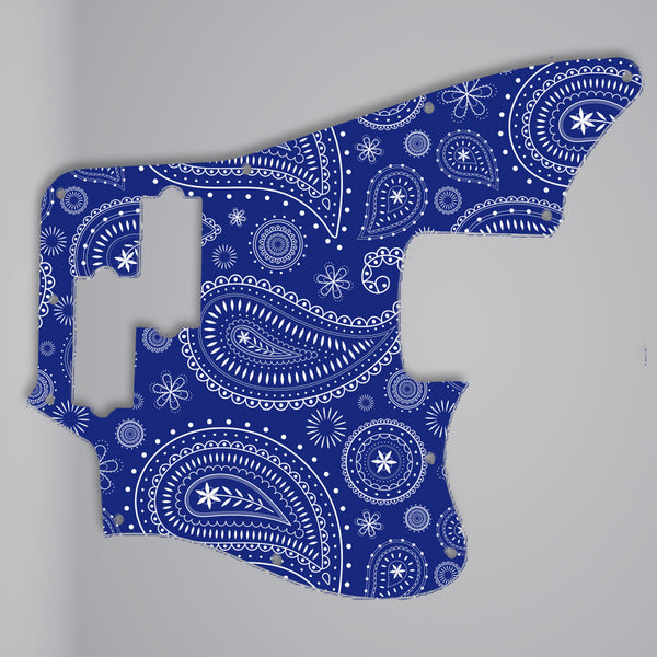 Fender Fender Player Ser Jaguar Bass pickguard 11 or 9 mounting hole 3 Ply(W/B/W) Custom Pickguard Scratchplate Paisley Design