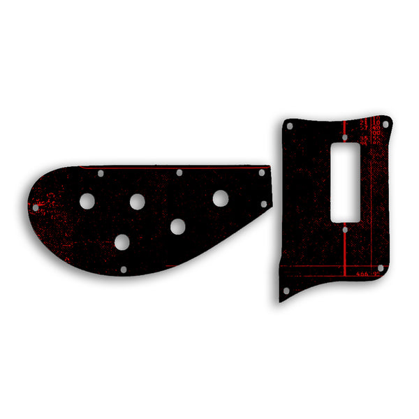 Rickenbacker 4003 BASS Custom Pickguard Scratchplate ABSTRACT Design